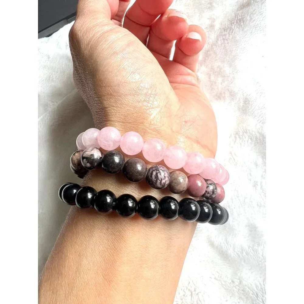 The NEGATIVITY SHIELD Onyx Bead Mala Bracelet